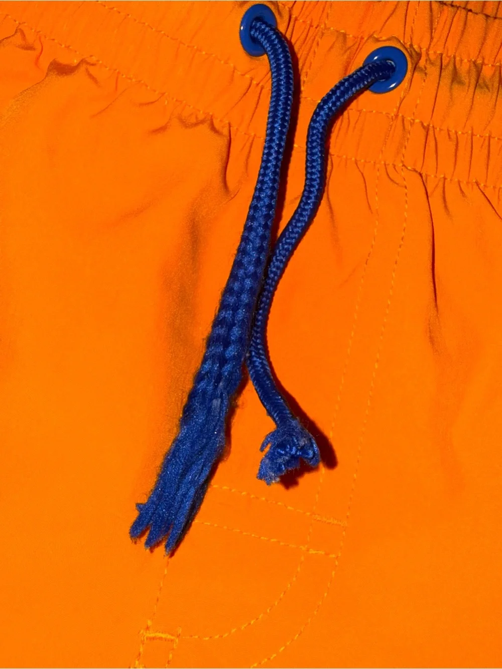 Old Navy boys size L 10-12 swim trunks yellowish orange with blue drawstring